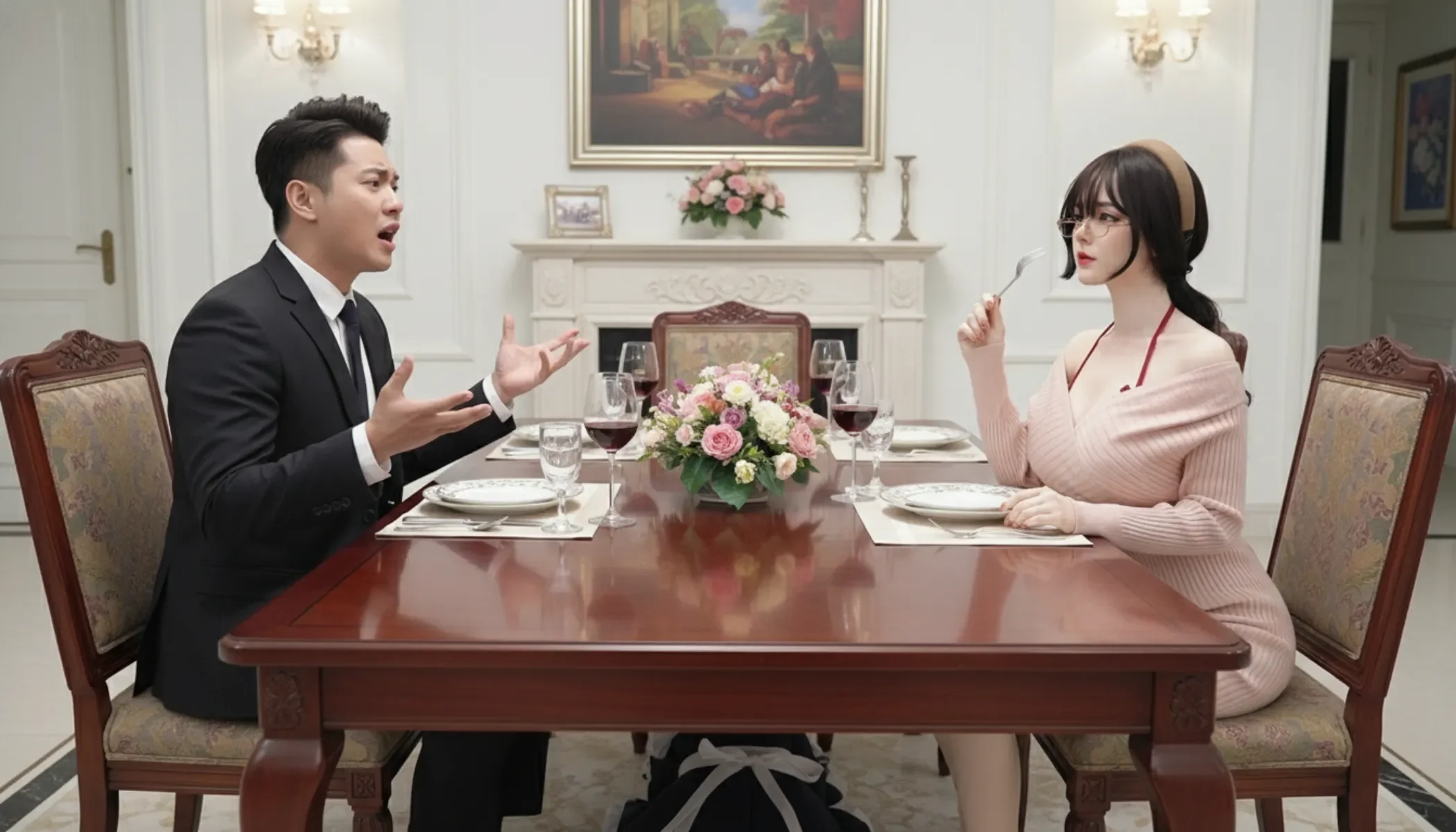 女仆鑽進了桌底，给我帶來的禁忌快感